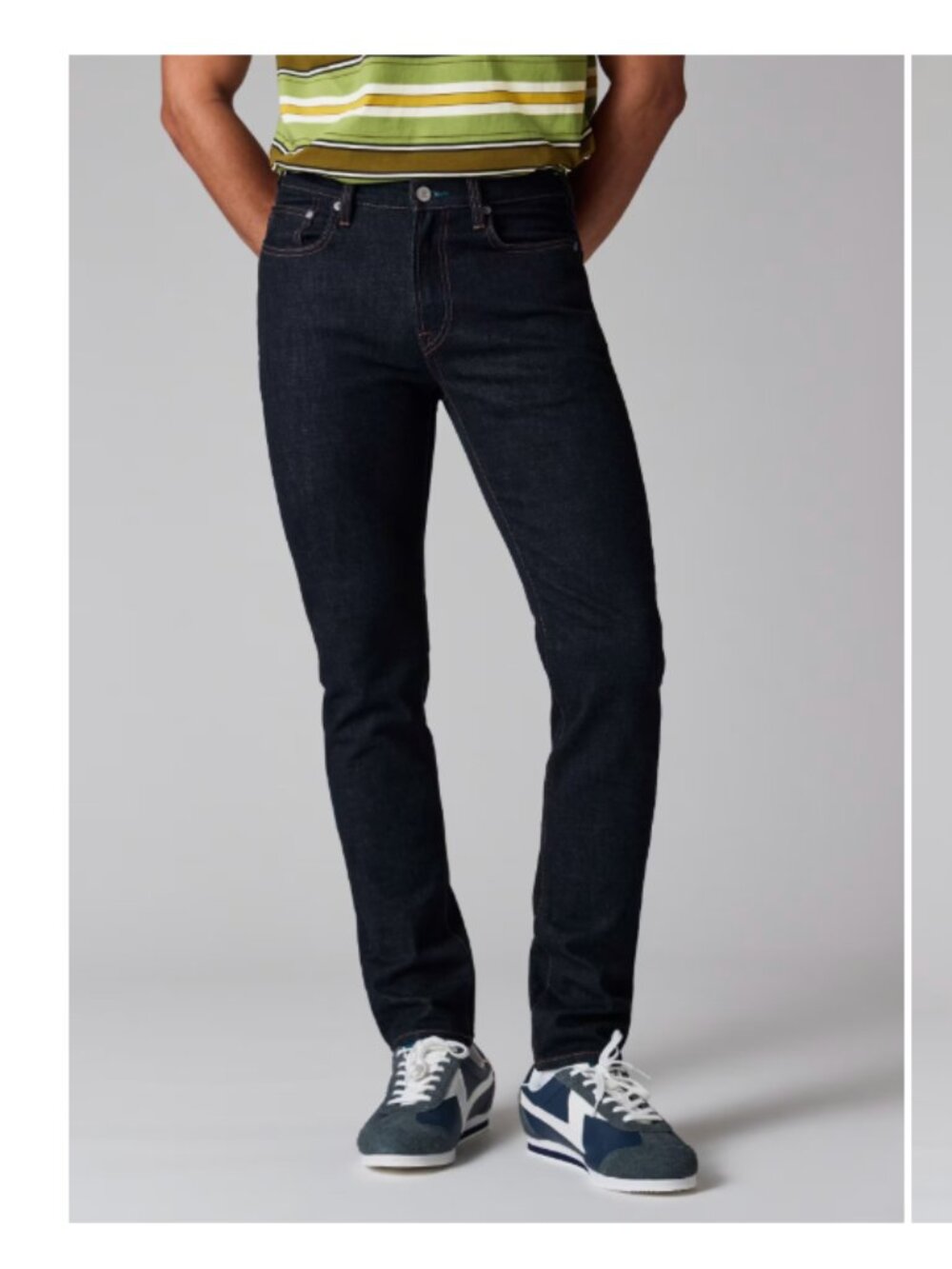 PS Paul Smith Navy slim standard fit crosshatch stretch denim size 30R